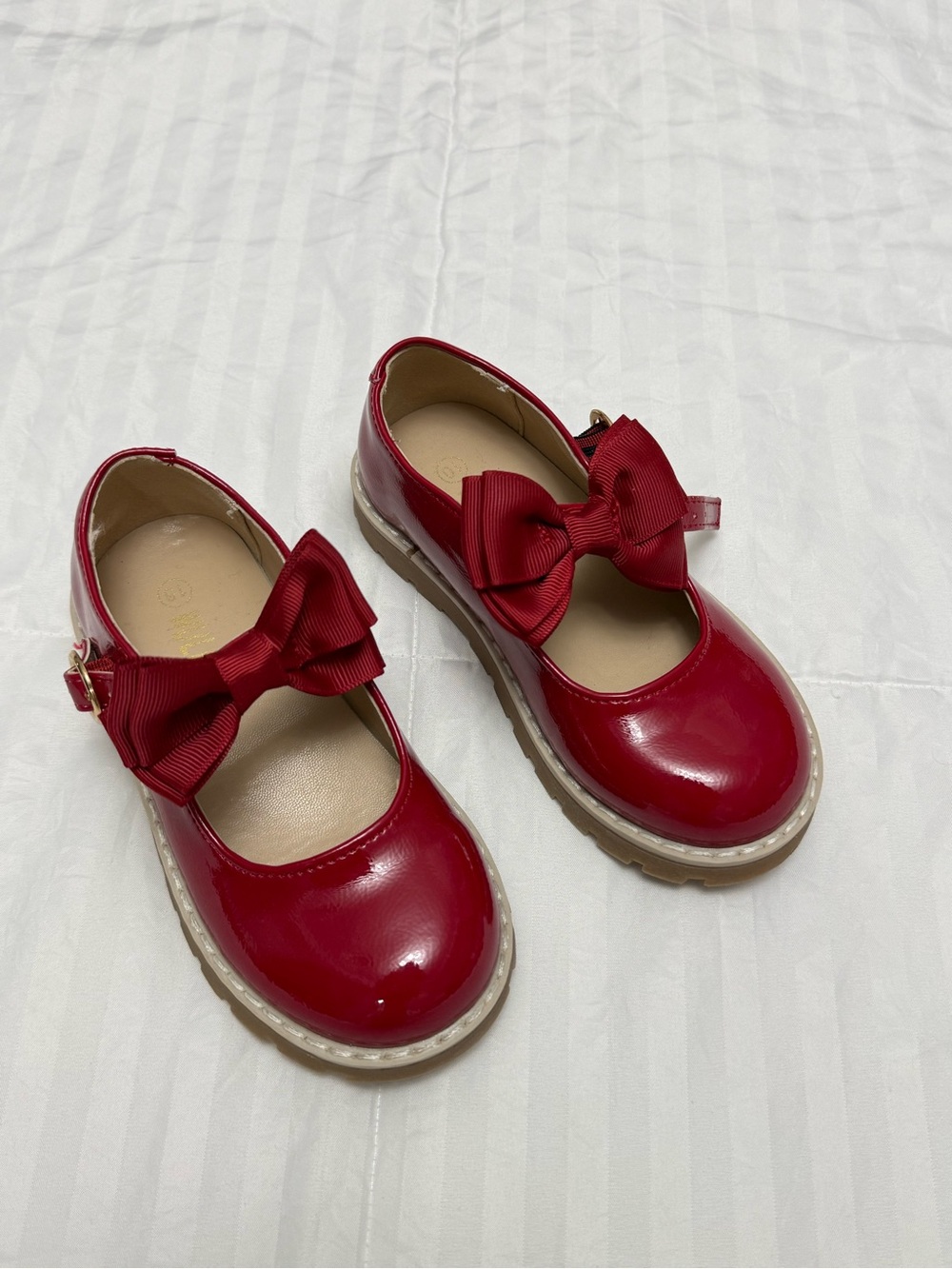 Girls Patent Red Bow Mary Jane Dress Shoes